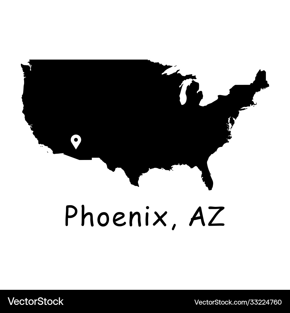 Phoenix, Arizona Map Vector Image