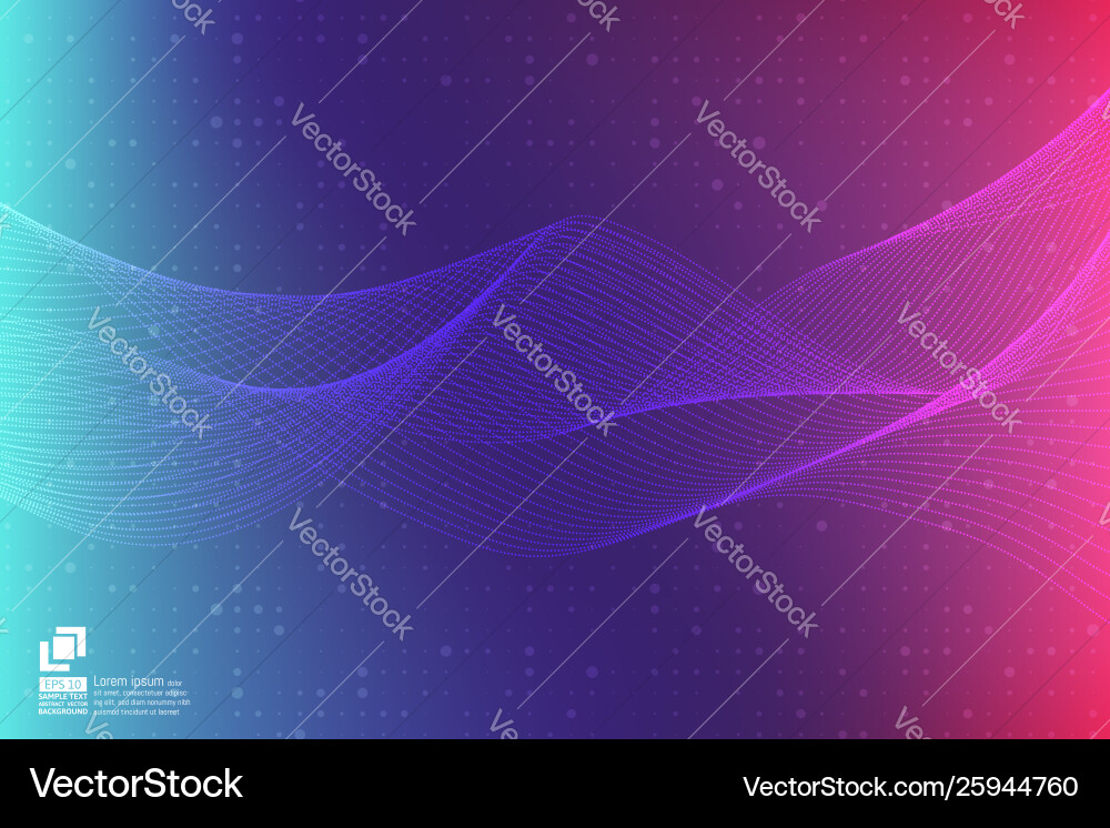 Purple particle line wave abstract background Purple particle line wave abstract background vector image