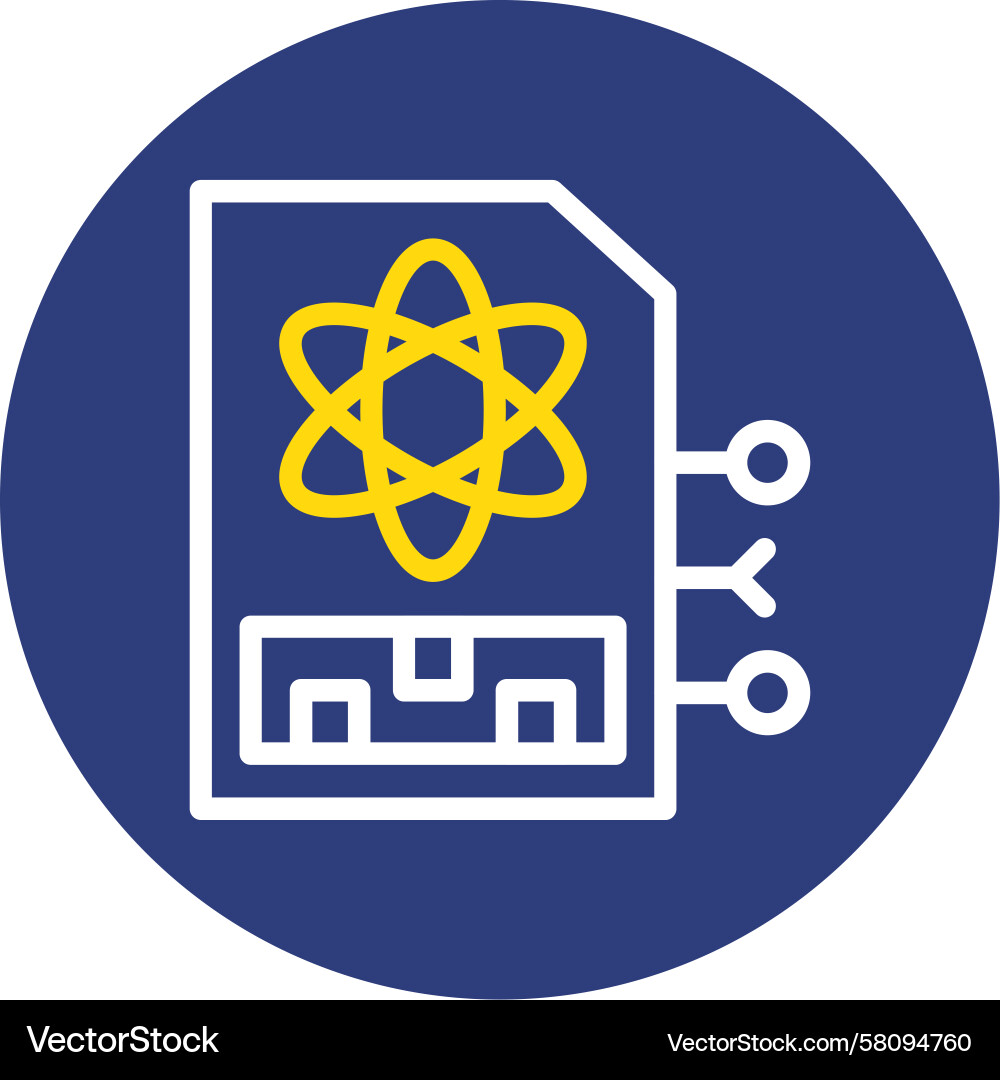 Quantum Dual Circle Memory Icon Vector Image