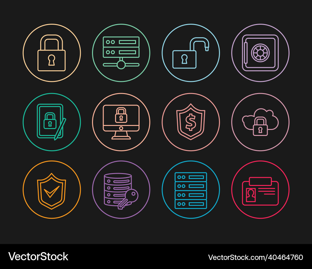 Set line identification badge cloud computing Set line identification badge cloud computing vector image