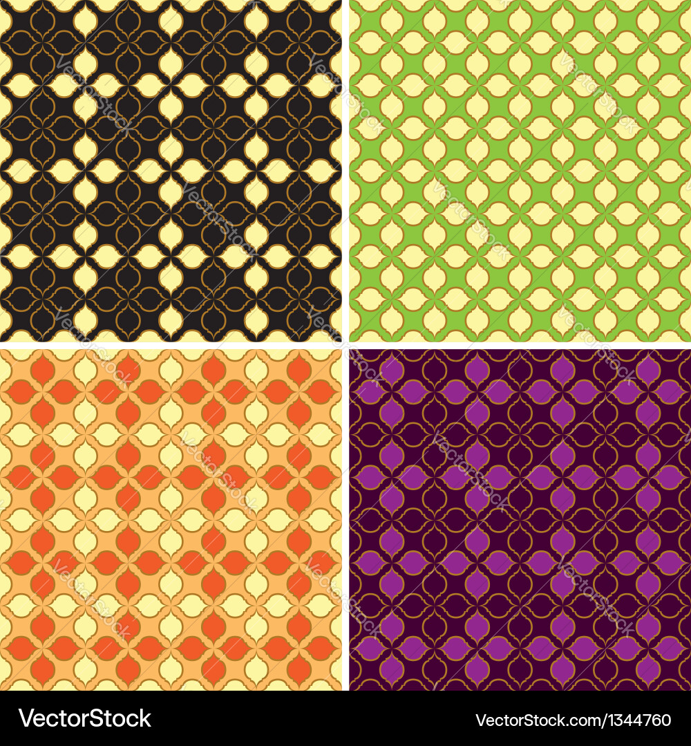 Set of four retro seamless patterns vector image
