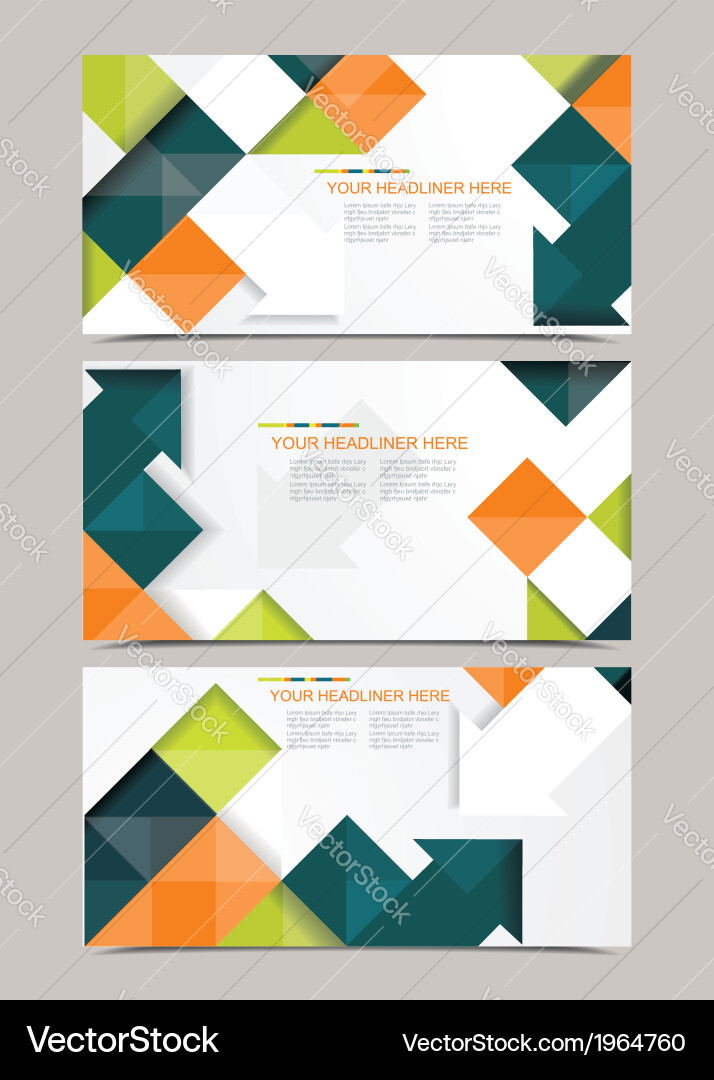 Template design with cubes and arrows elements vector image