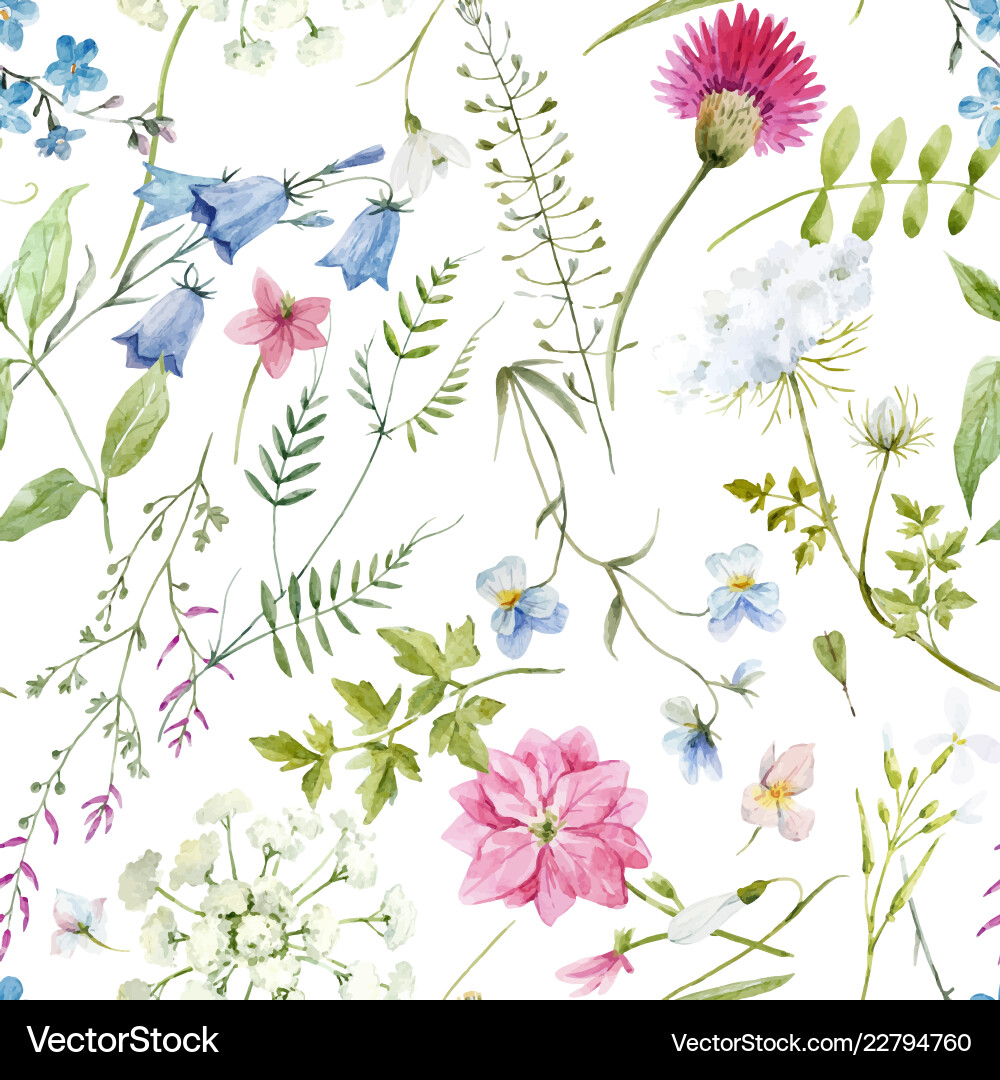 Watercolor floral pattern Watercolor floral pattern vector image