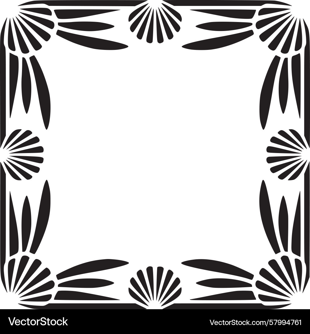 Abstract Geometric Shell Frame Vector Image
