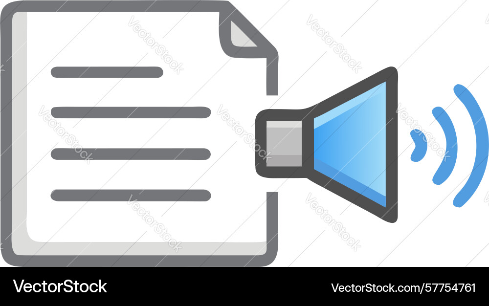 Audio document icon sound file voice recording vector image