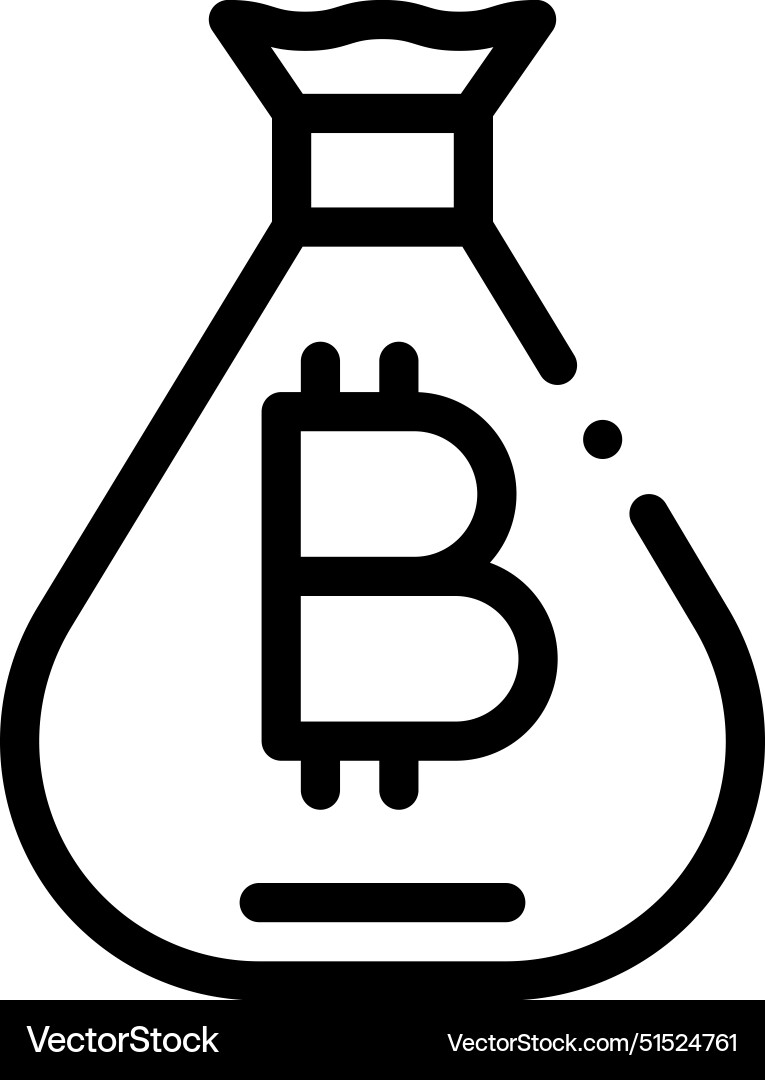 Bitcoin icon thin linear style design isolated Bitcoin icon thin linear style design isolated vector image