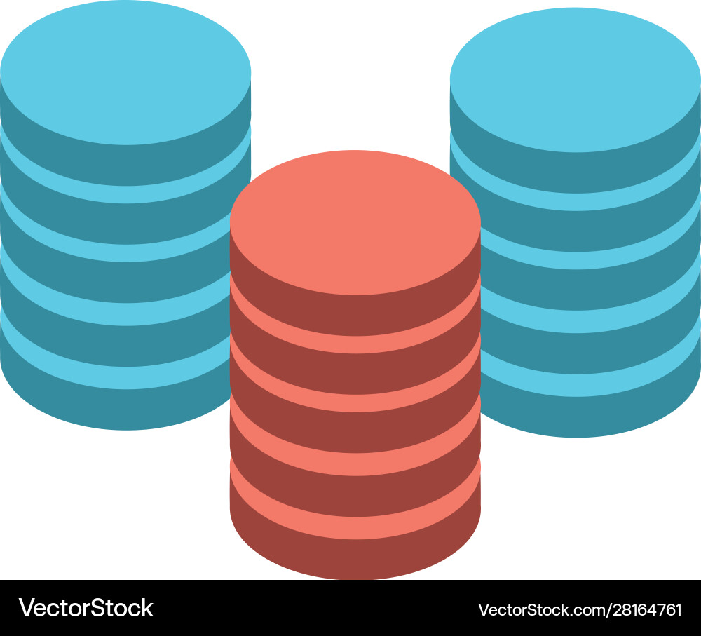 Data center disks isolated icon Vector Image