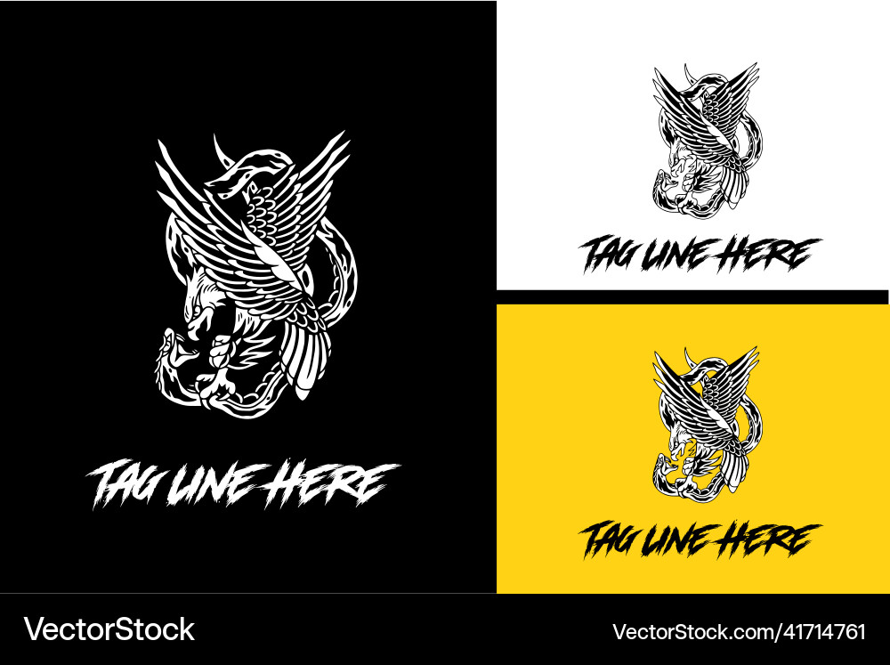 Eagle vs Serpent Emblem Vector Image