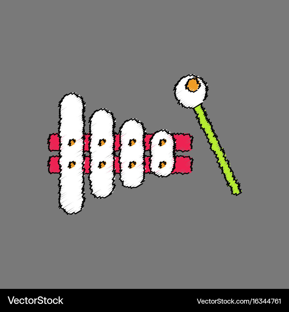 Flat shading style icon kids toy xylophone Vector Image