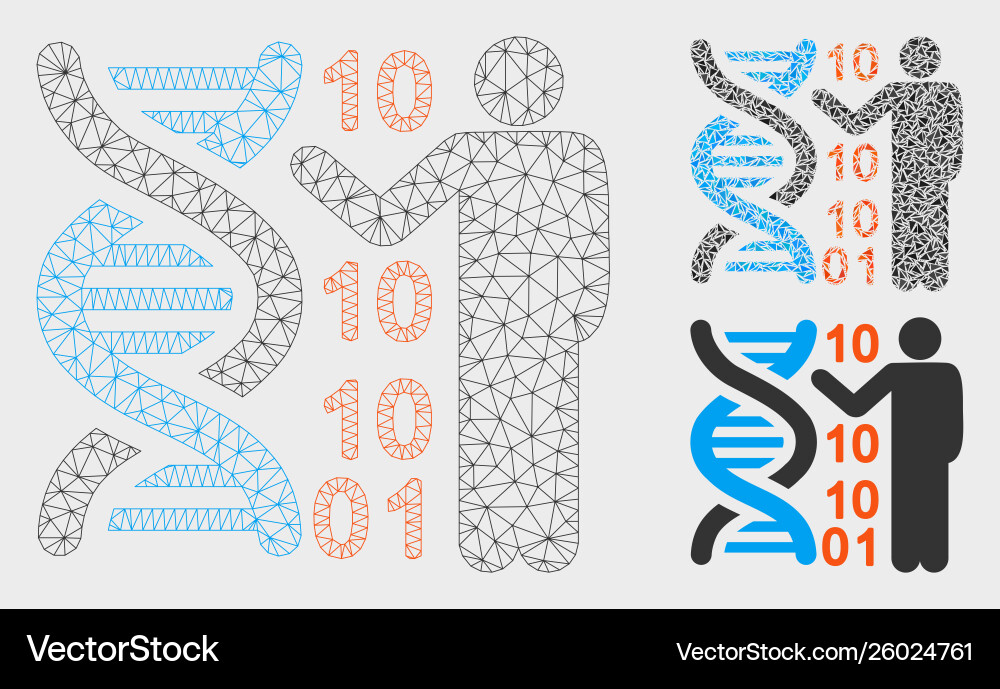 Genetics lecture mesh wire frame model Genetics lecture mesh wire frame model vector image