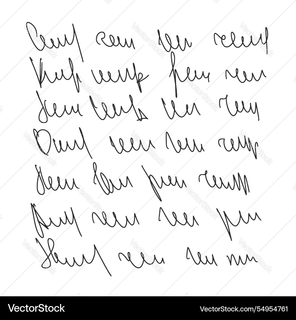Illegible cursive script message handwritten Illegible cursive script message handwritten vector image