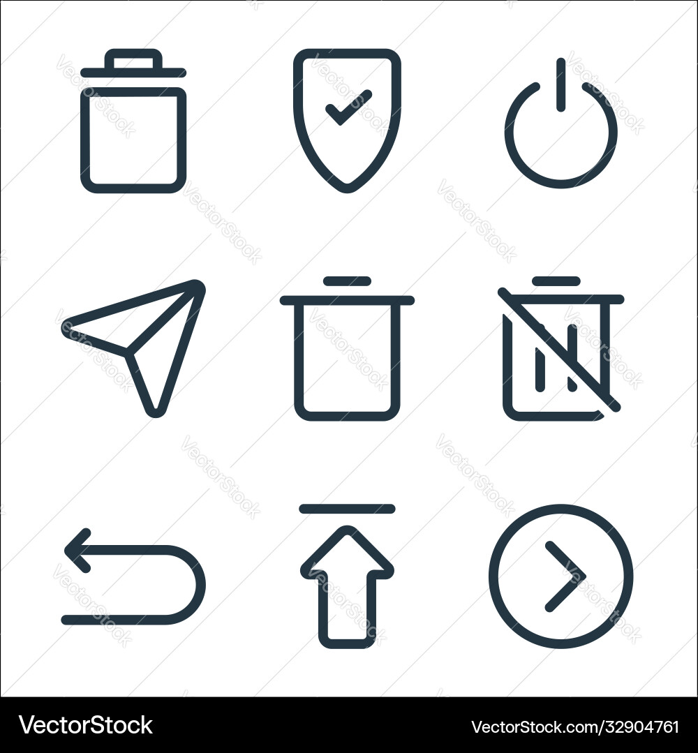 Interface line icons linear set quality Interface line icons linear set quality vector image