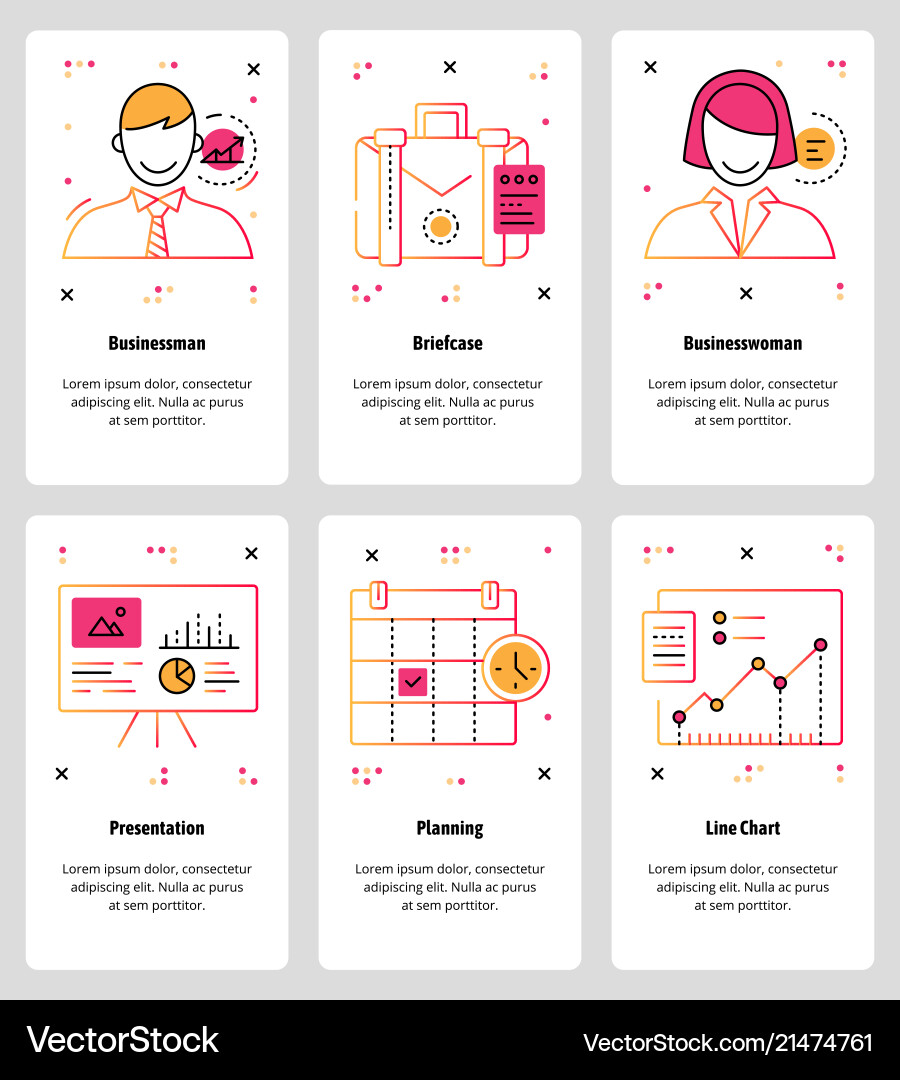 Line art web and mobile app template set vector image