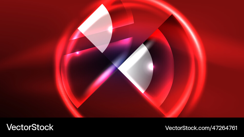 Neon round shapes lines and triangle elements hi Neon round shapes lines and triangle elements hi Vector Image