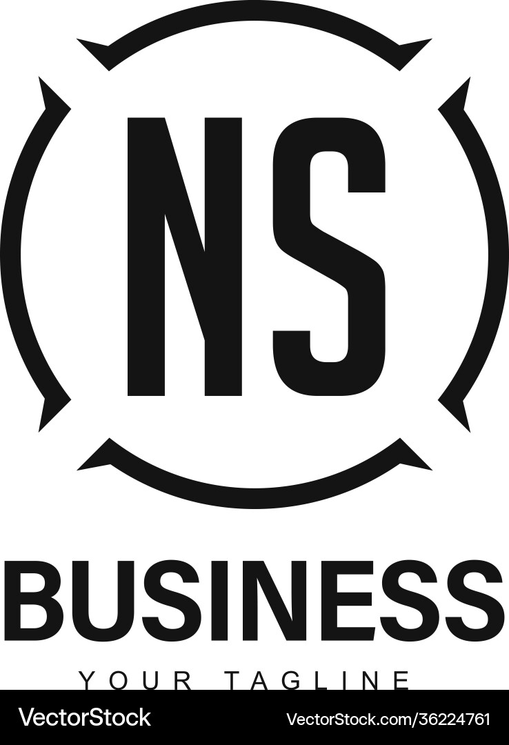 Ns initial a logo design with abstract style vector image