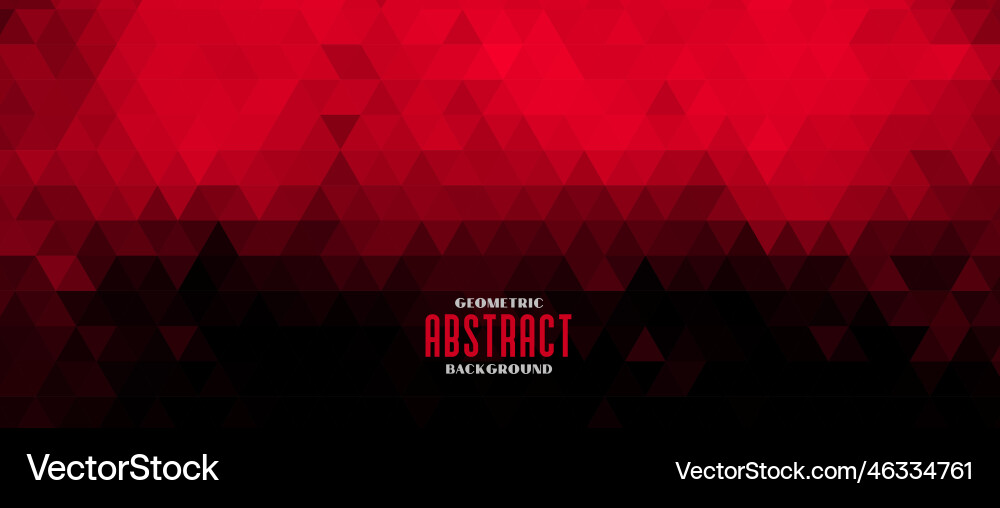 Red and black abstract triangle pattern banner Vector Image