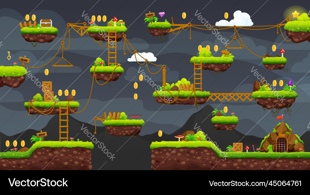 Retro Game Level Map vector image