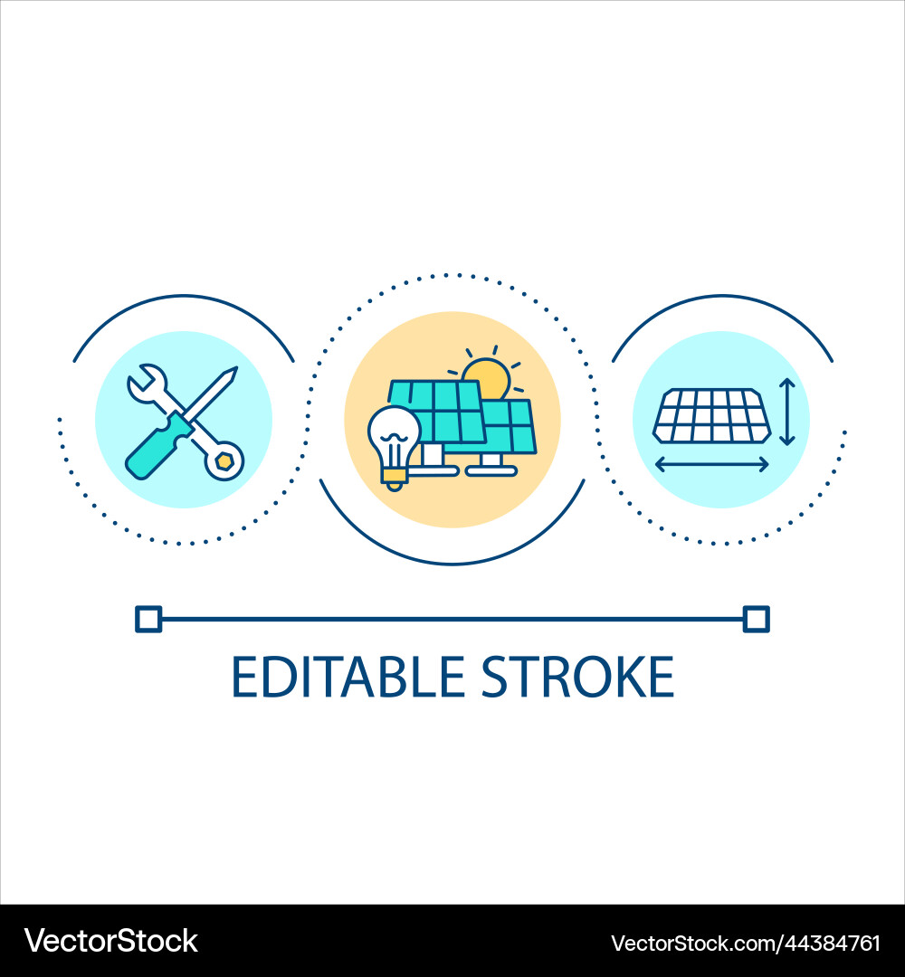 Solar panel setup loop concept icon Solar panel setup loop concept icon Vector Image