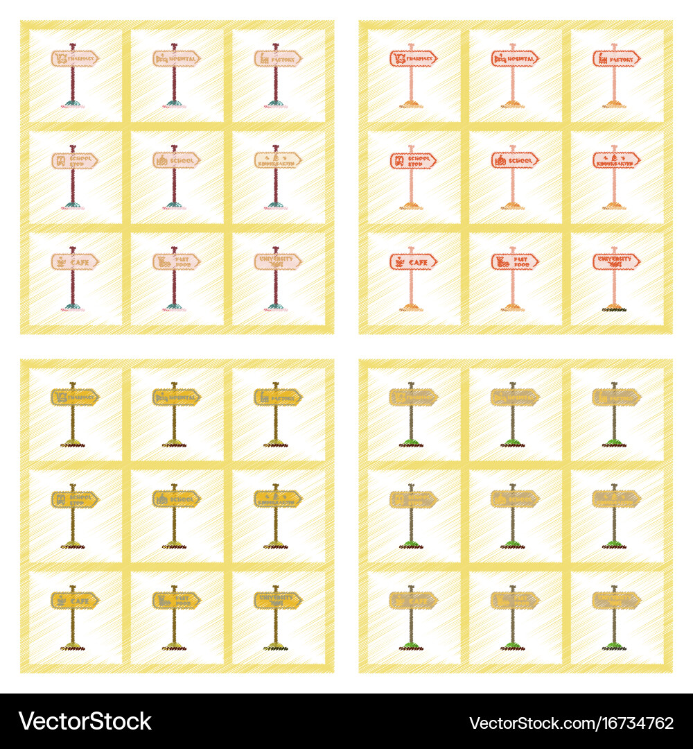 Assembly flat shading style icons university Vector Image