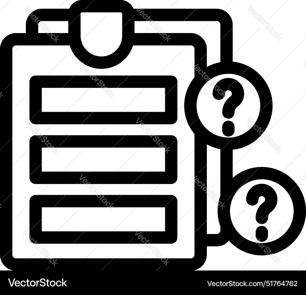 Clipboard displaying question marks for frequently Clipboard displaying question marks for frequently vector image
