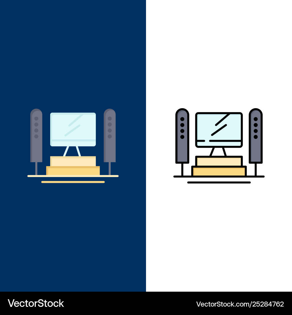Computer computing server cpu icons flat and line Computer computing server cpu icons flat and line Vector Image