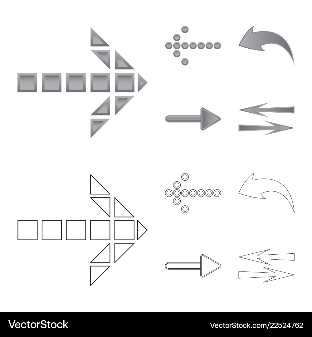 Design of element and arrow logo set vector image