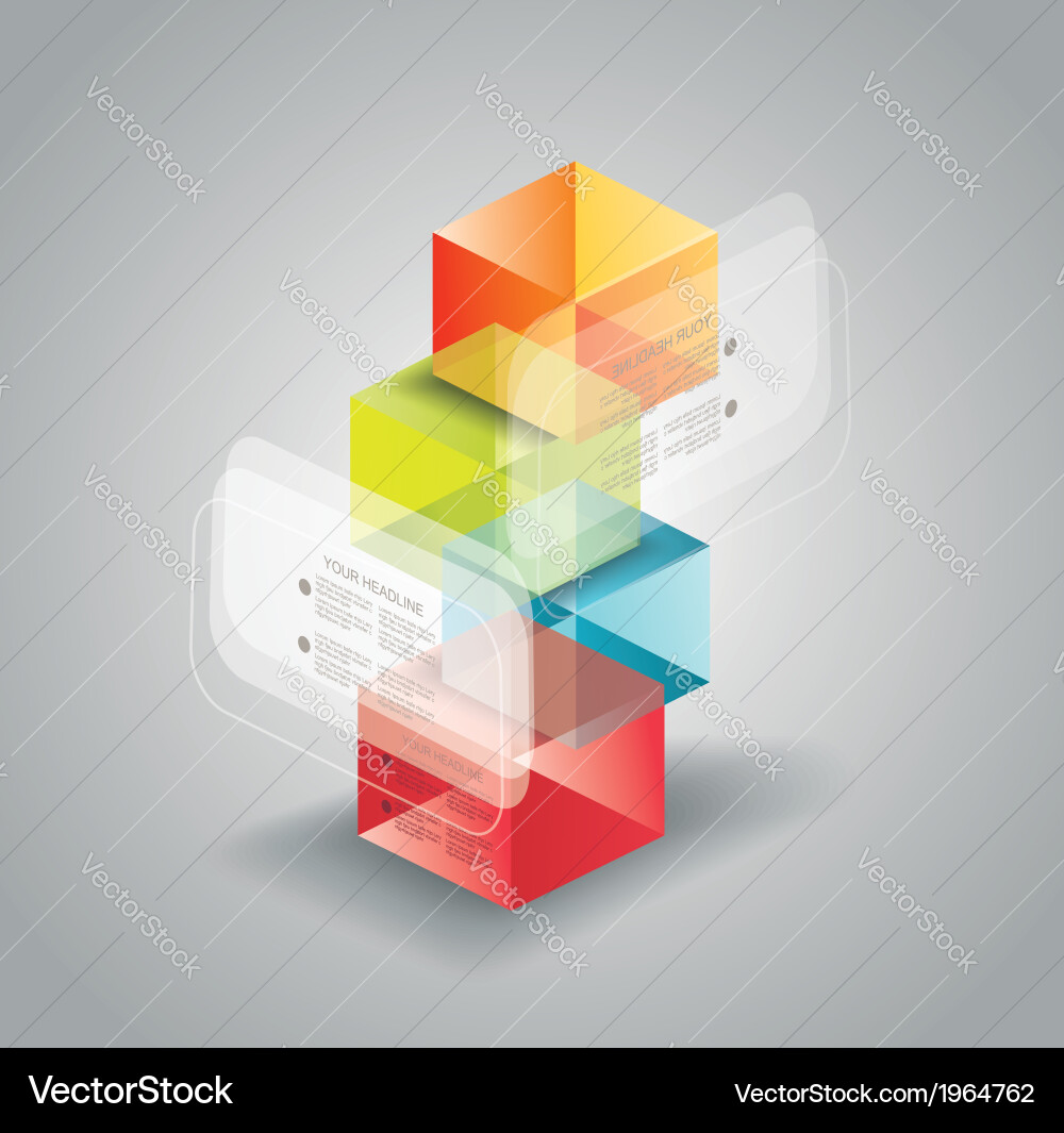 Diagram template of multidirectional pointers vector image