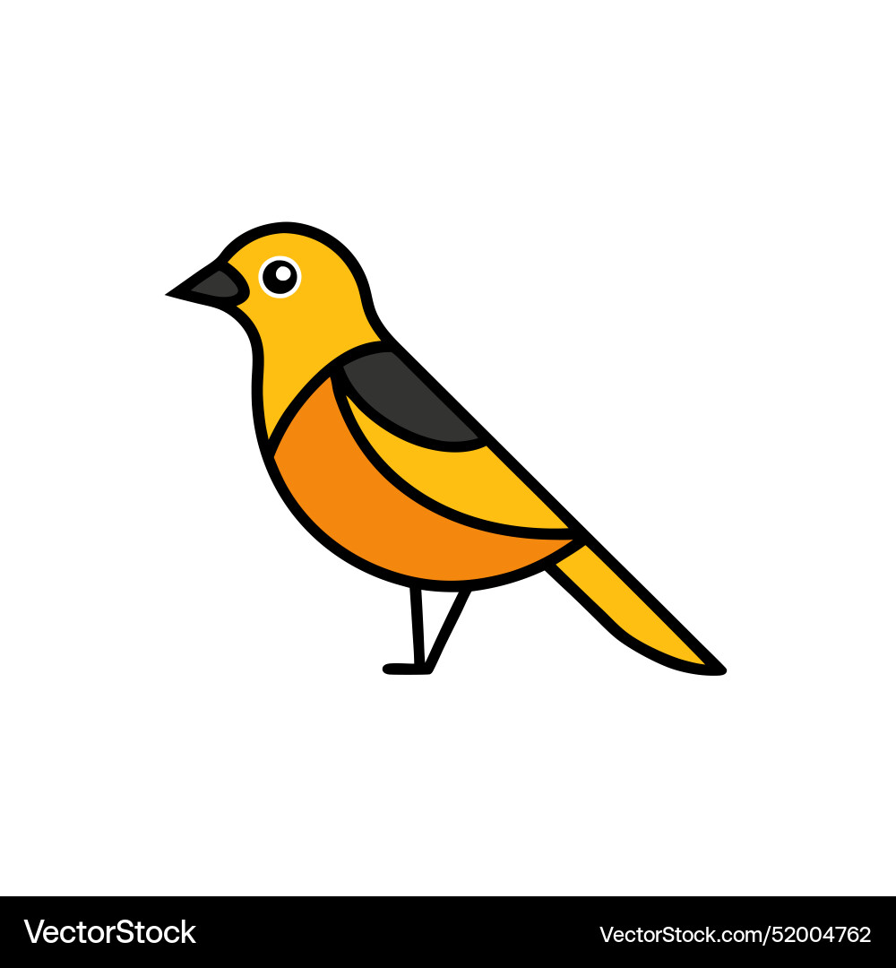 Dickcissel bird learns icon Vector Image