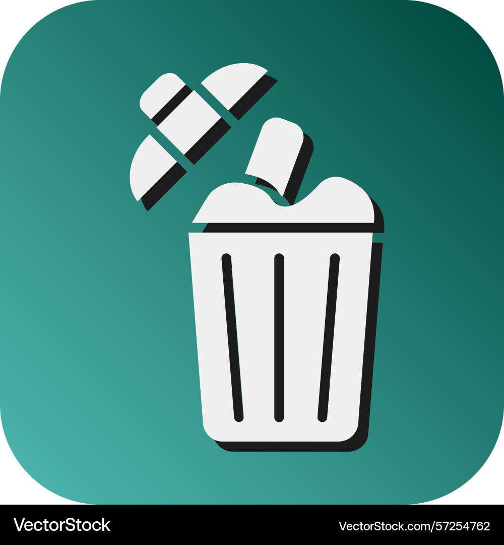 Garbage glyph gradient background icon Vector Image