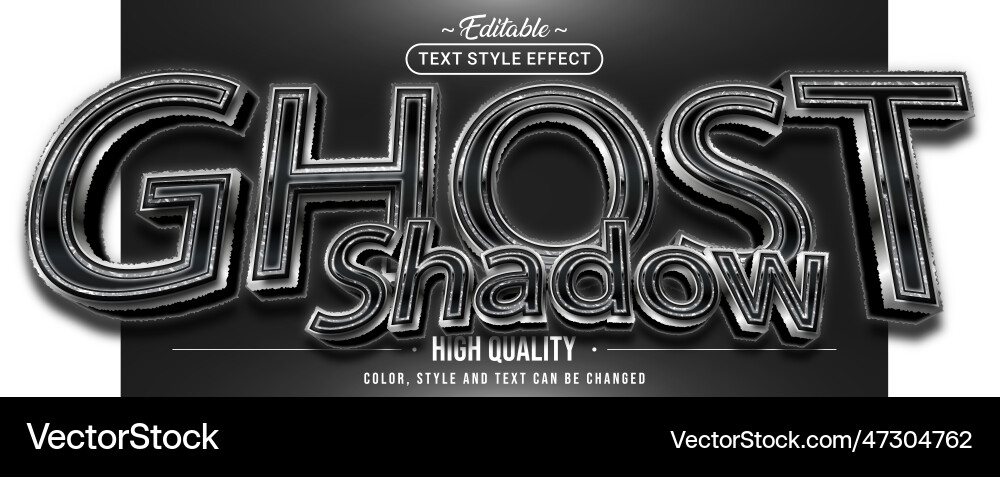 Ghost Shadow Text Style Effect vector image