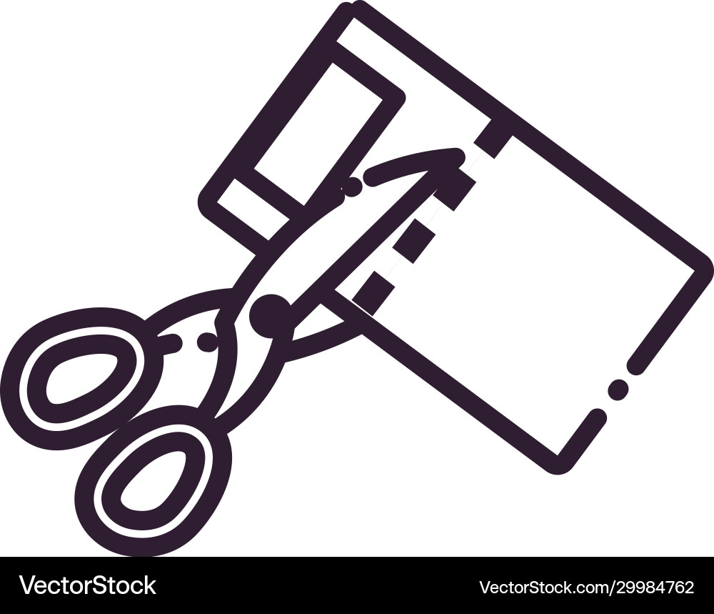 Label with scissor line style icon design Vector Image