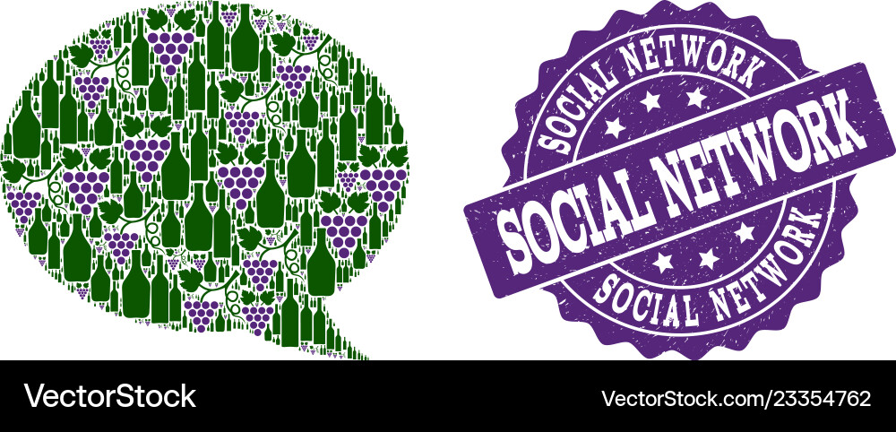 Message cloud collage of wine bottles and grape Message cloud collage of wine bottles and grape vector image