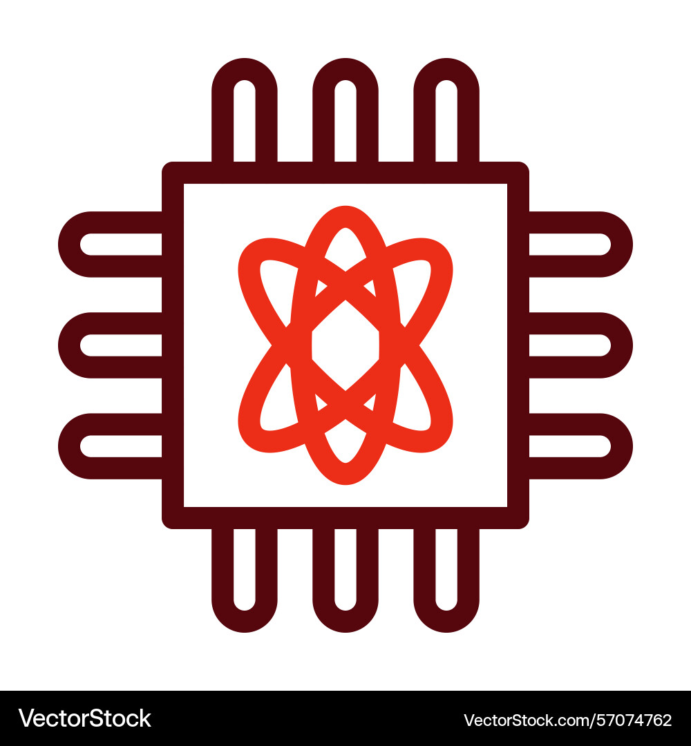 Quantum computing thick line two color icons Vector Image