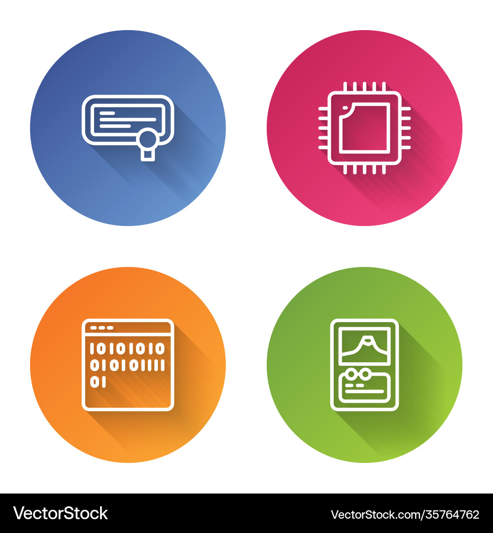 Set line certificate template processor with cpu Set line certificate template processor with cpu vector image