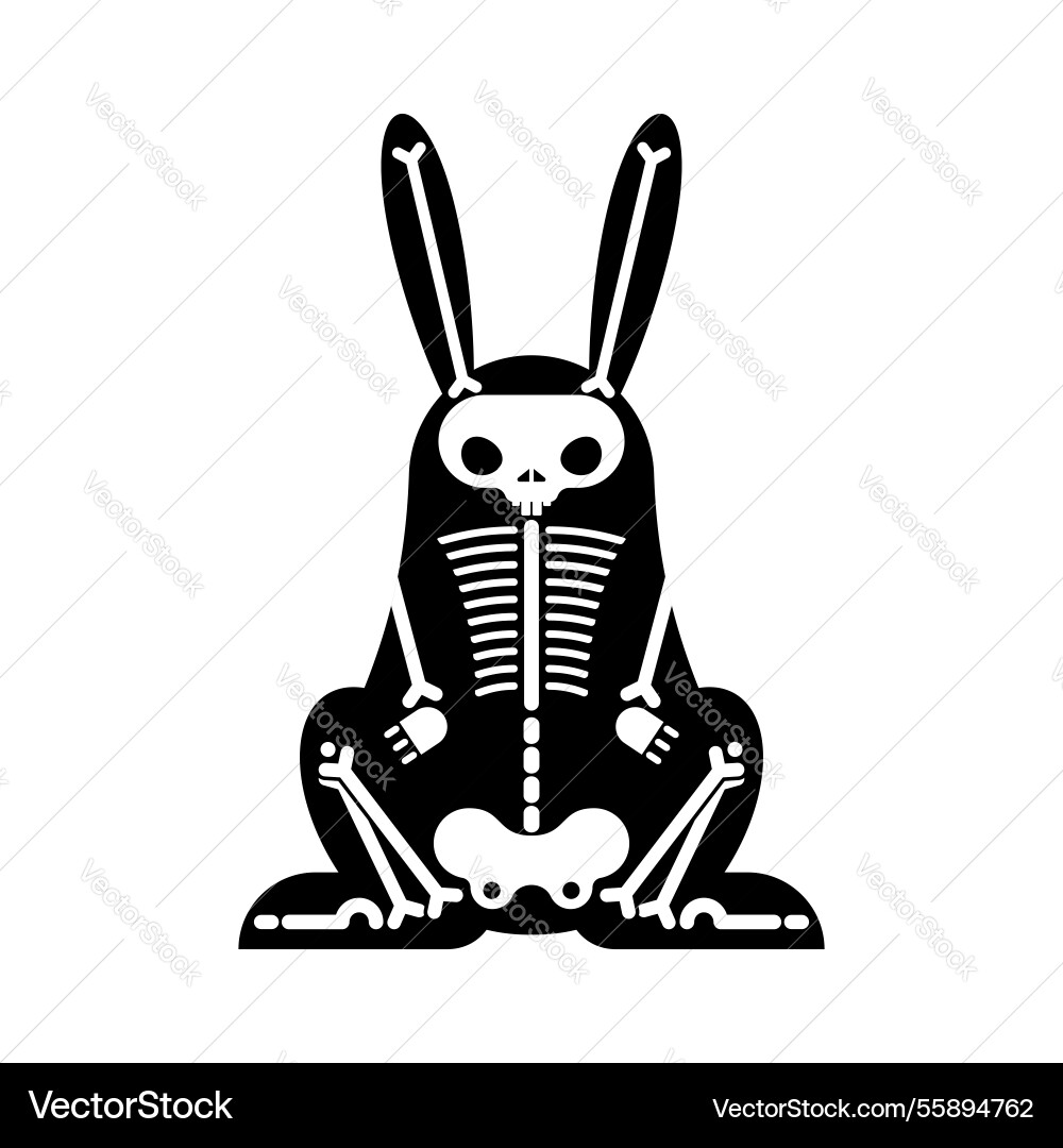 Skeleton rabbit cartoon isolated skull hare Skeleton rabbit cartoon isolated skull hare vector image