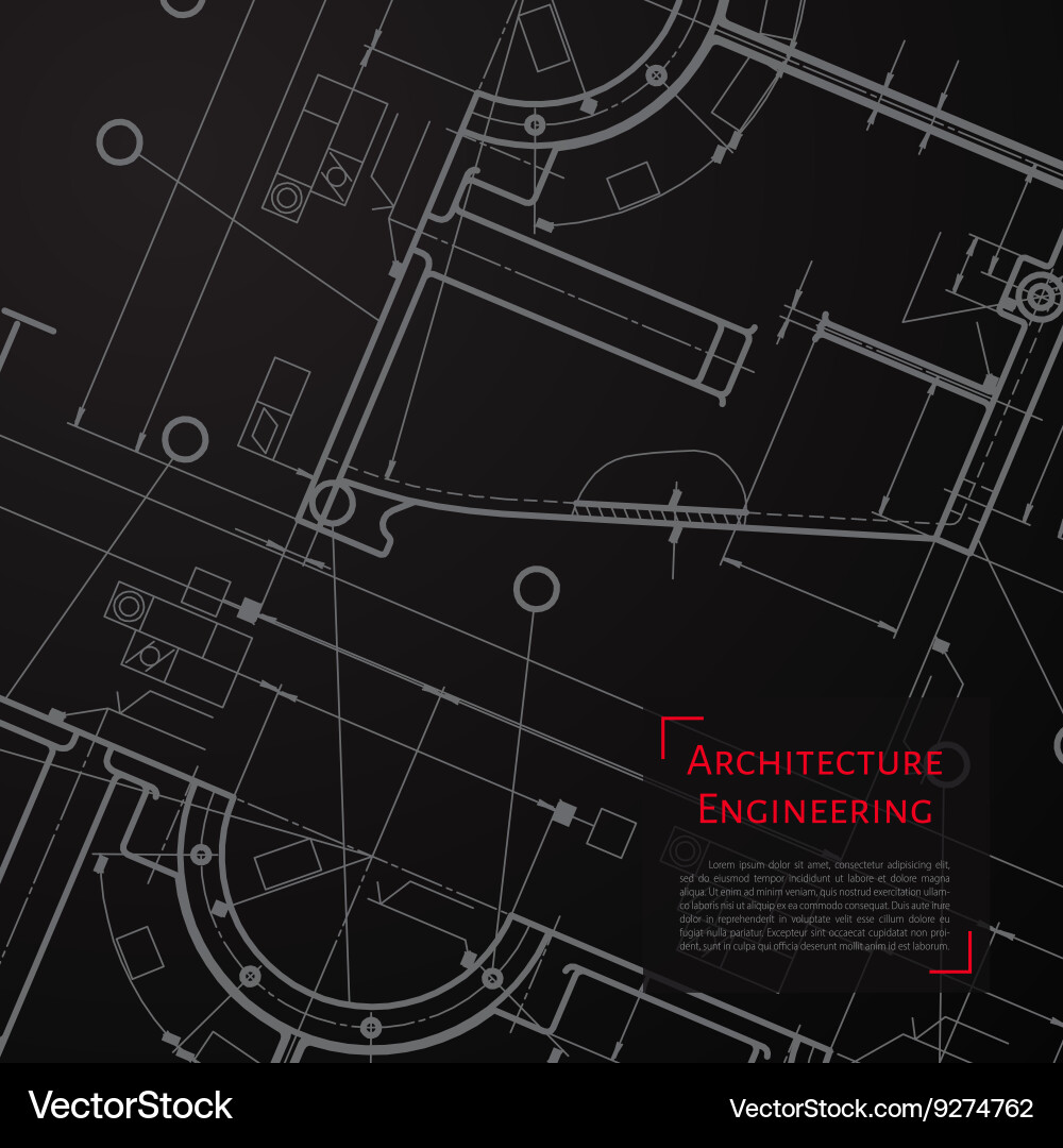 Technical blueprint of mechanism vector image