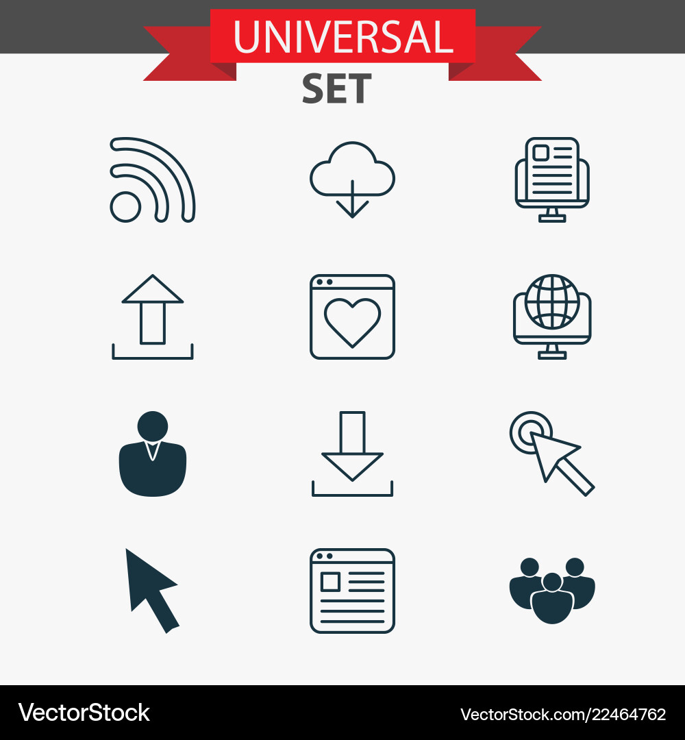 Web icons set with cloud group browser and other Web icons set with cloud group browser and other vector image