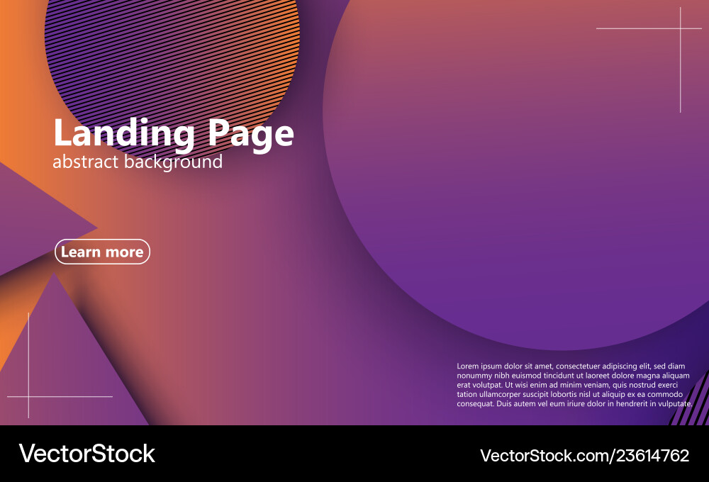 Website landing page geometric background minimal Website landing page geometric background minimal vector image