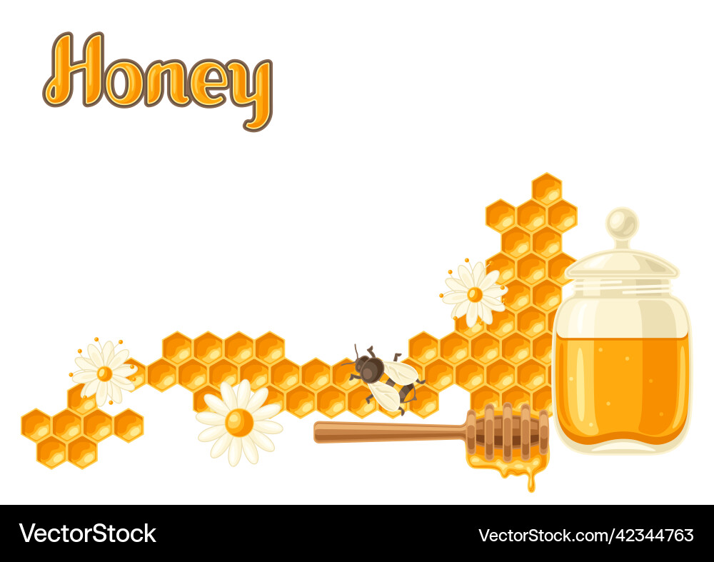 Background with honey items image for food Vector Image