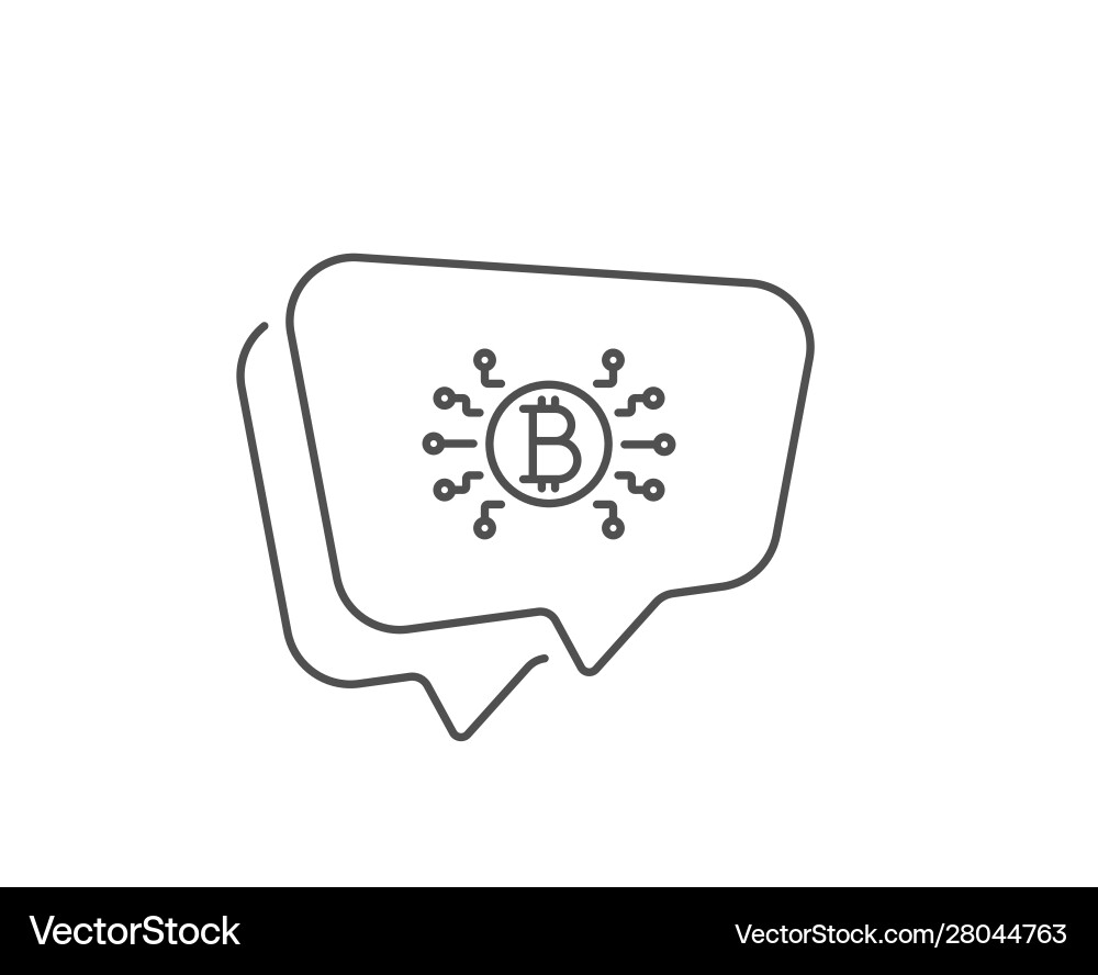 Bitcoin system line icon cryptocurrency scheme vector image