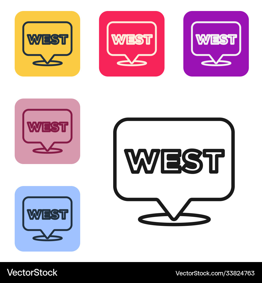 Black line pointer to wild west icon isolated vector image