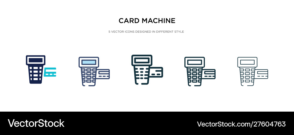 Card machine icon in different style two colored Card machine icon in different style two colored vector image