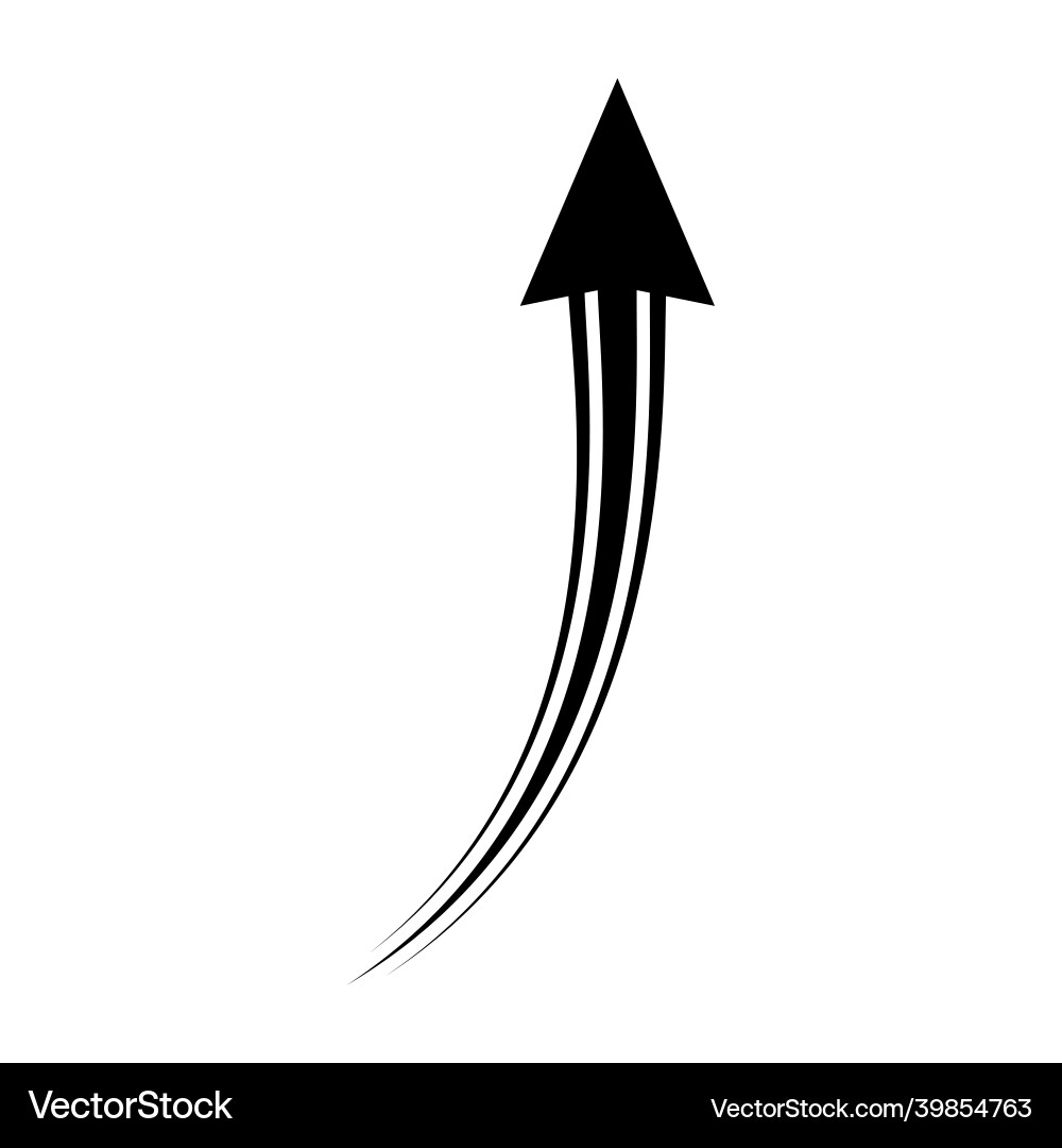 Curved Up Arrow Icon vector image