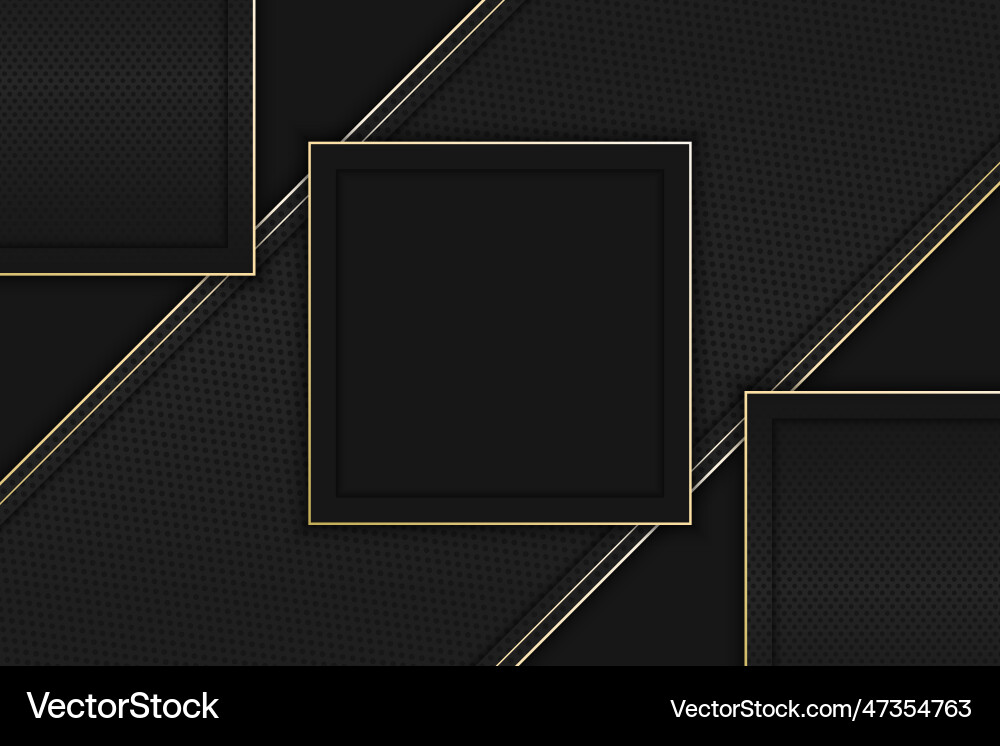 Dark rectangle frame with golden lines background Dark rectangle frame with golden lines background vector image