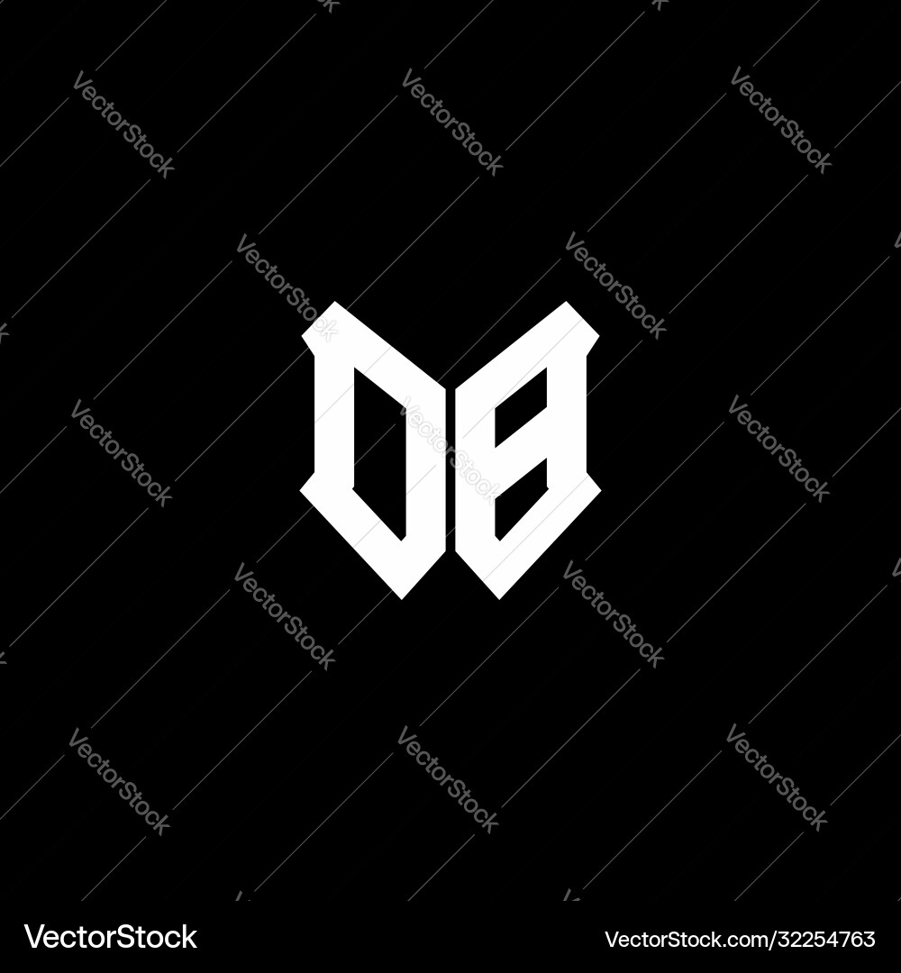 Db logo monogram with shield shape design template Vector Image