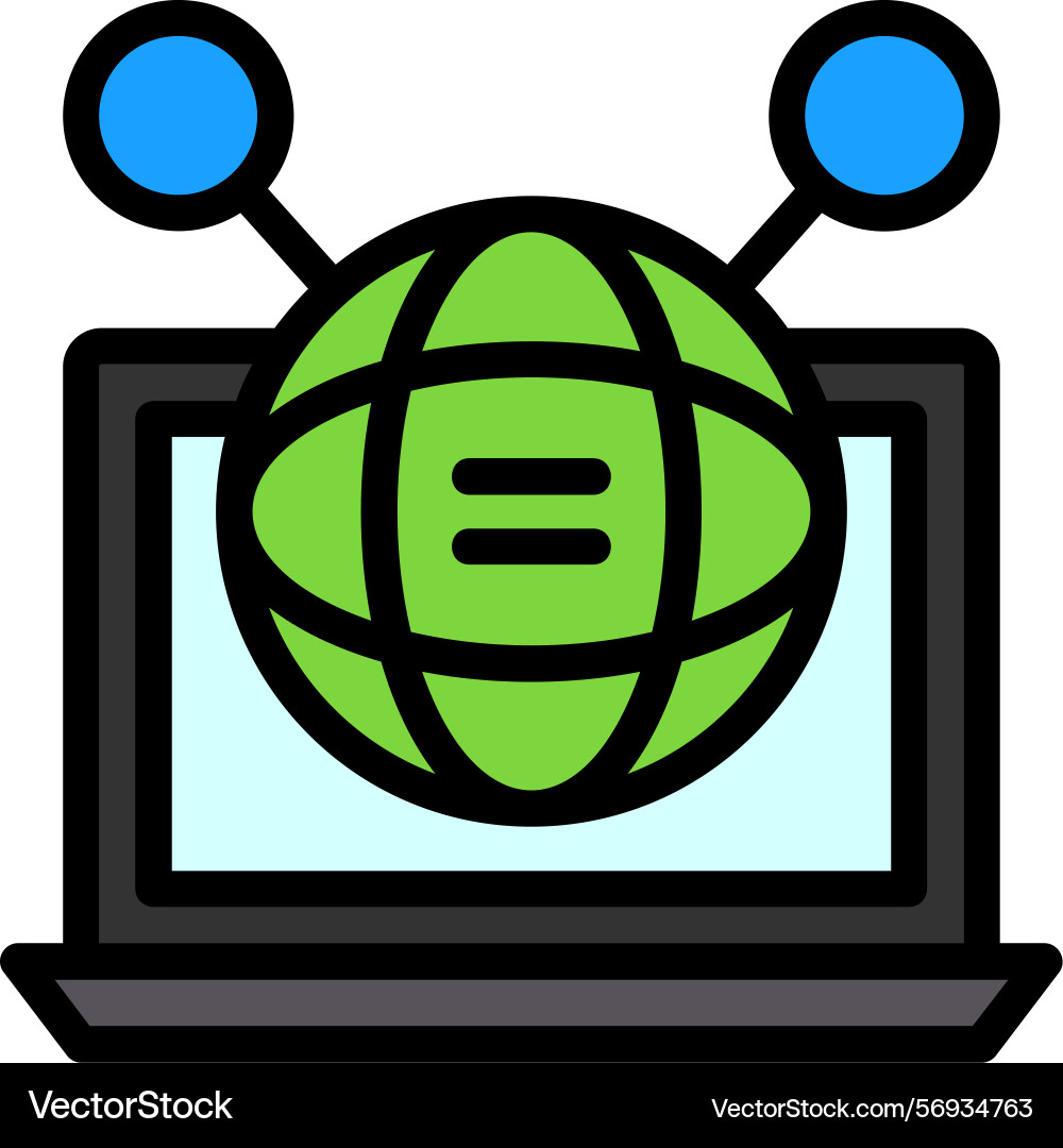 Digital skills line filled style icon design vector image