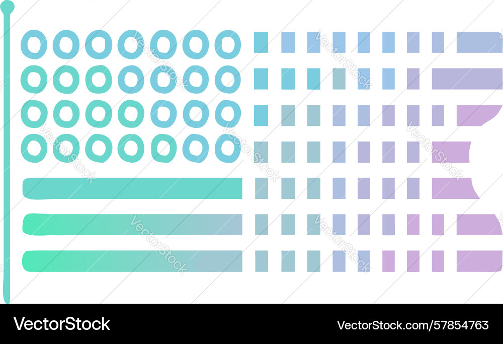 Gradient pixel stripes flag design element Vector Image