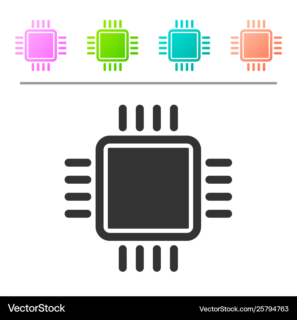Grey computer processor with microcircuits cpu Grey computer processor with microcircuits cpu Vector Image
