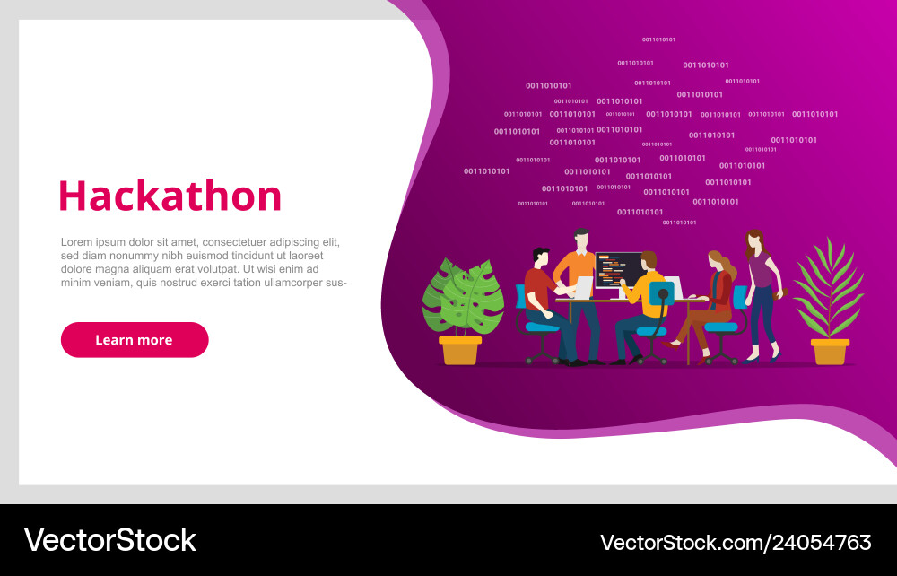 Hackathon concept team programming for website Hackathon concept team programming for website vector image