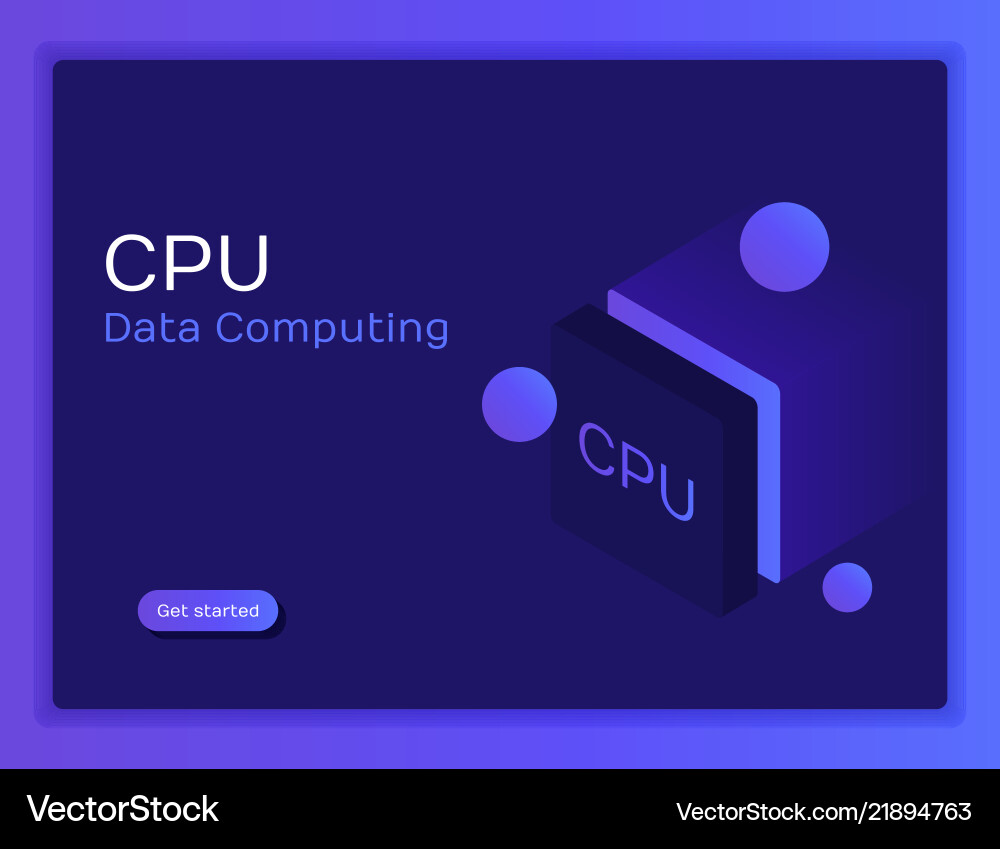 Isometric flat cpu gpu processor chip Isometric flat cpu gpu processor chip vector image